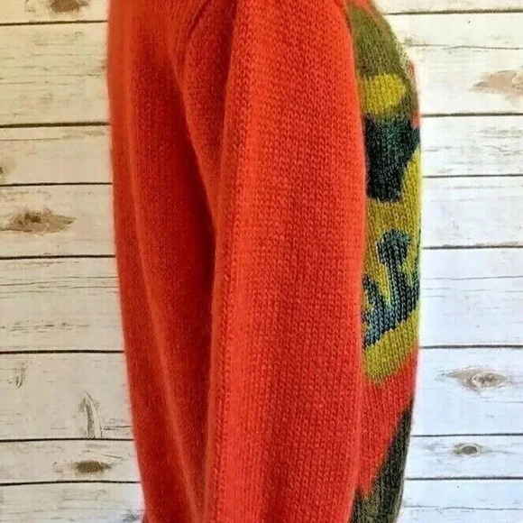 Women Long Sleeve Pull Over Partial Button Down Collar Casual Sweater Size Large - Picture 5 of 12